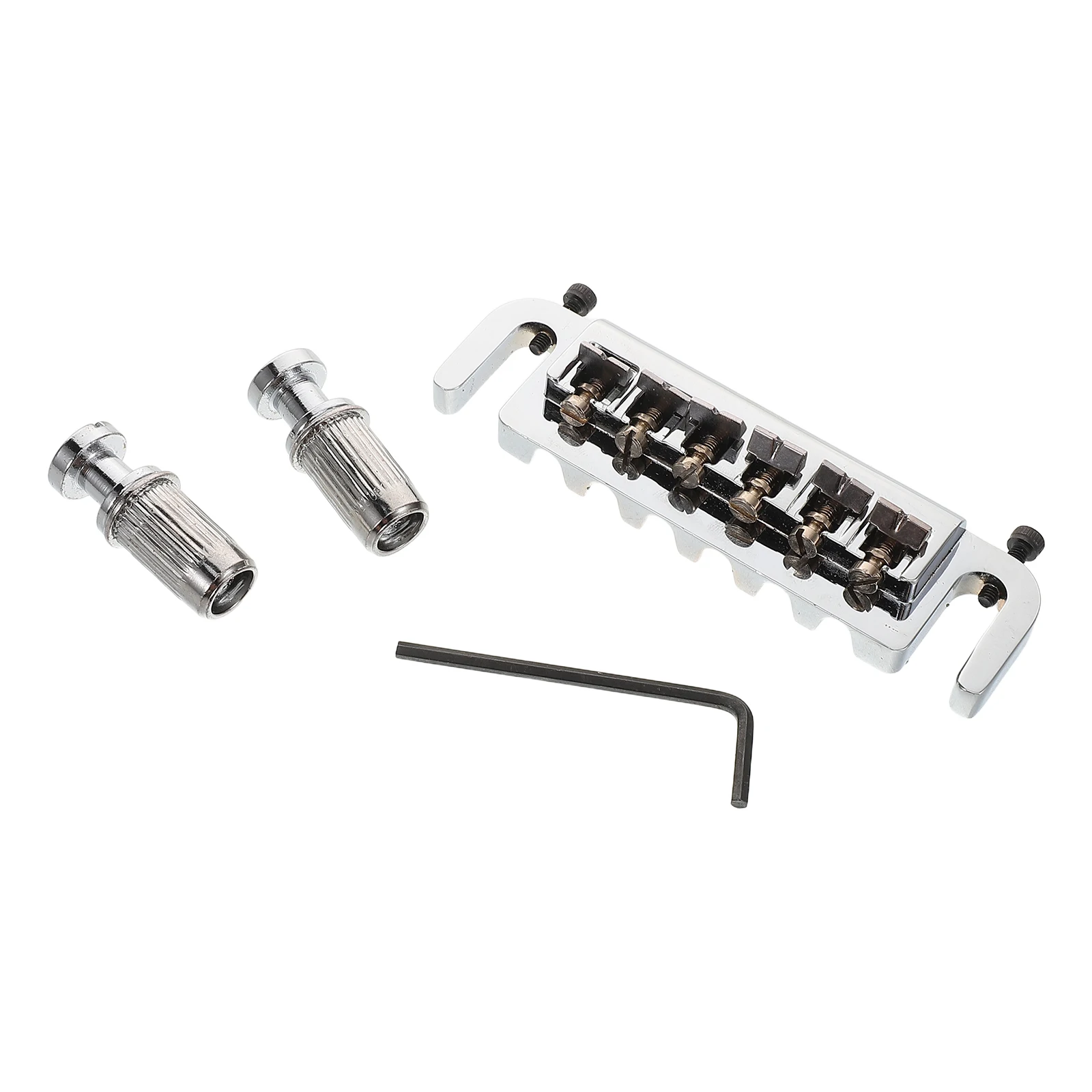 

Electric Guitar Bridge Tailpiece Silver Black Replacement Parts Hardware Saddle Screws Precision Design Easy Installation
