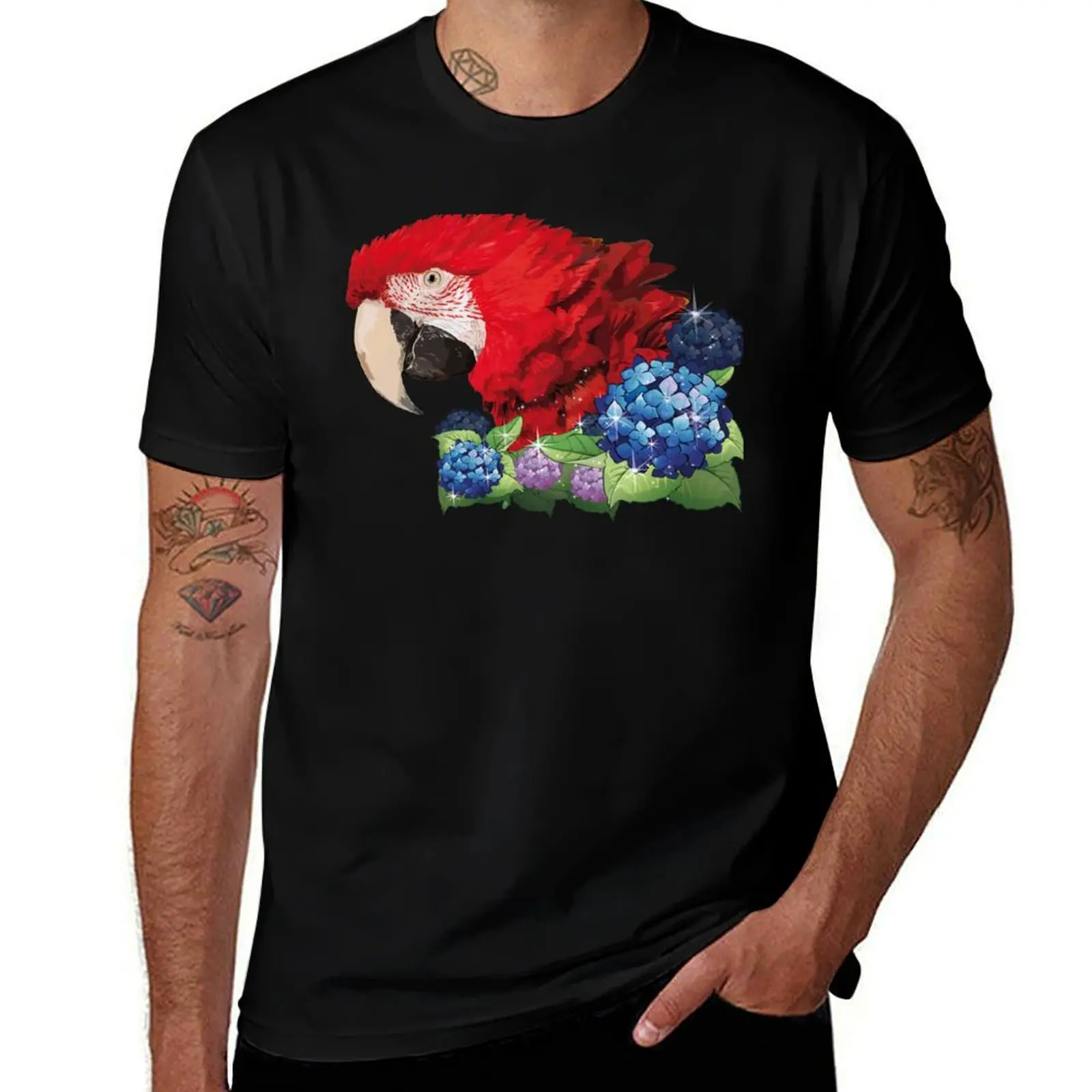 Aliverde Macaw T-Shirt Fashion Letter Print T-Shirt
