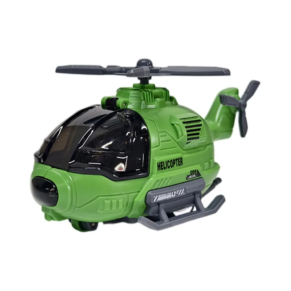 

Helicopter Model Toys Simulation Aircraft Toy Open Cockpit Rotatable Propeller Friction Powered Aircraft Toy Inertial