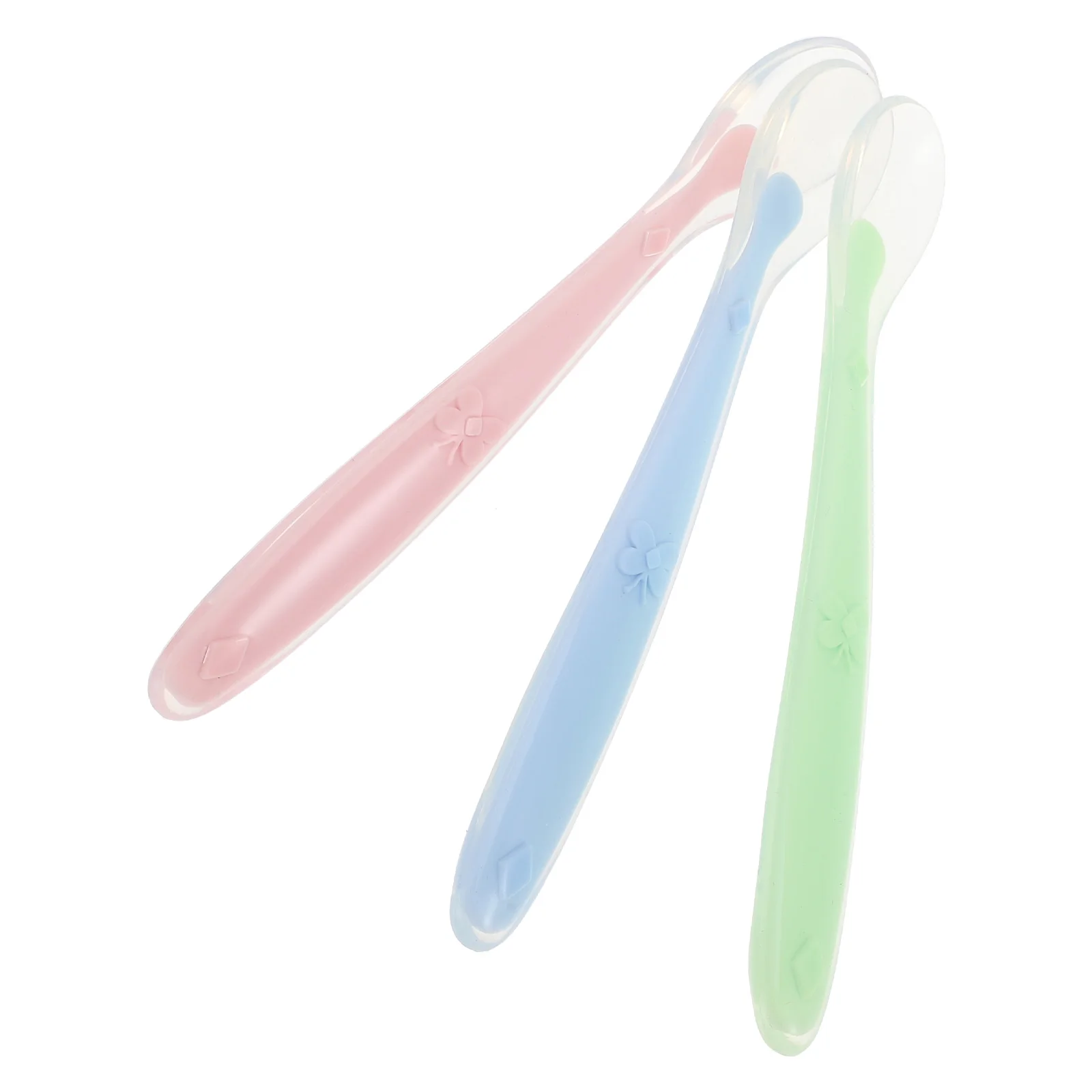 

3 Pcs Silicone Infant Feeding Rice Paste Flexible Children Spoon Food Grade Safe Soft Tip Design Easy