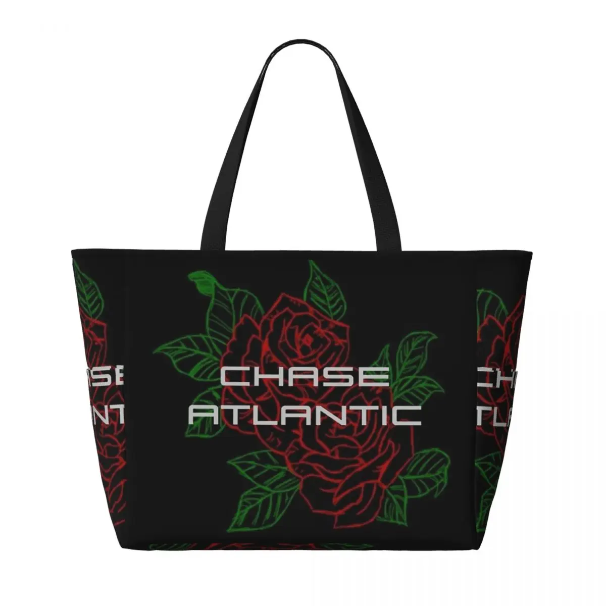 

Chase Atlantic Rose Logo Beach Tote Bag Sport Gym Yoga Duffle Large Tote Bag Women Travel Bag Fitness bag