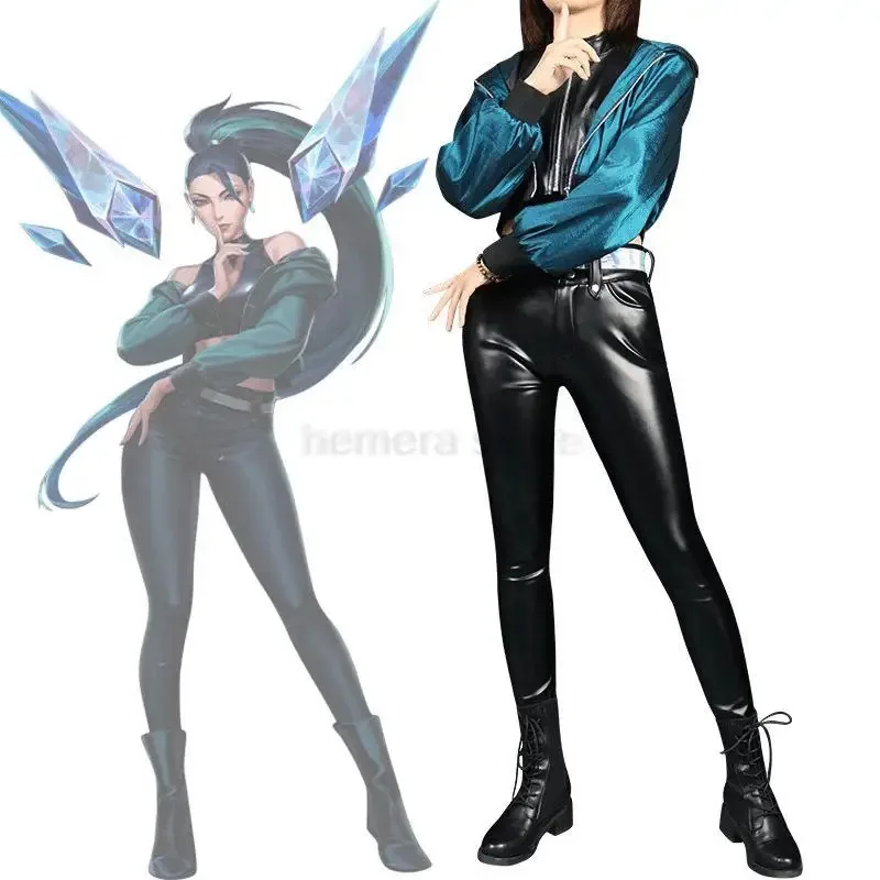 DY20 أزياء الهالوين LOL KDA Kaisa أزياء تنكرية مثيرة K/DA مجموعة معطف السراويل ملابس الهالوين كرنفال البدلة25