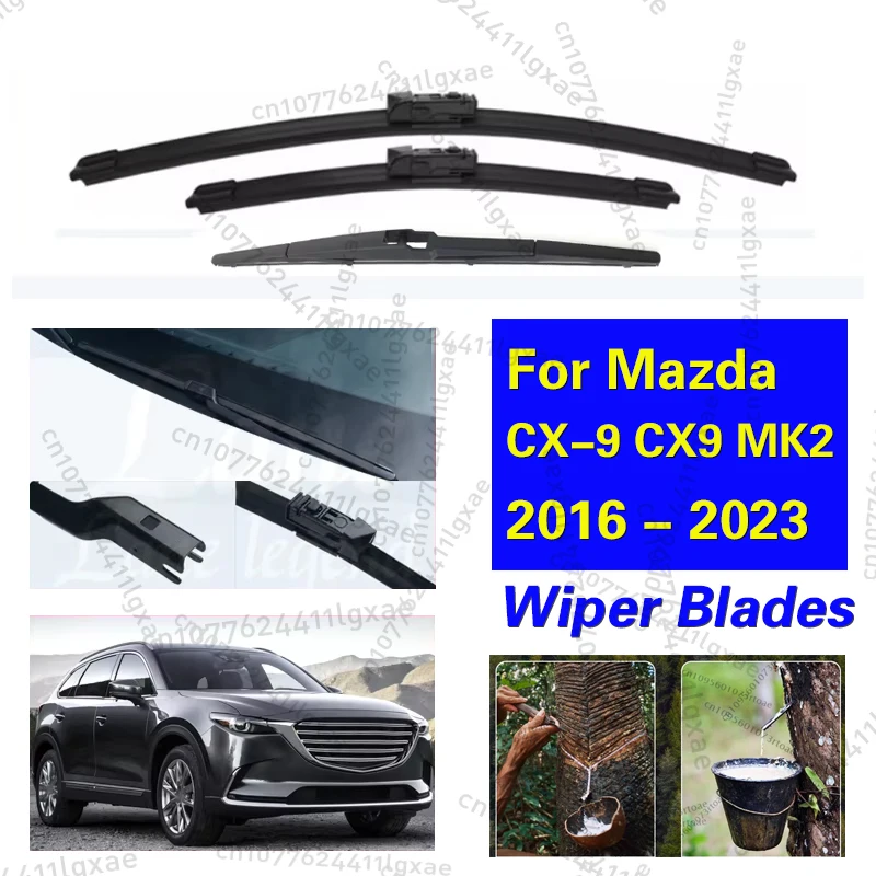 

Wiper Front Rear Wiper Blades Set For Mazda CX-9 CX9 MK2 2016 - 2023 2022 2021 Windshield Windscreen Window Brushes 24"+18"+14"