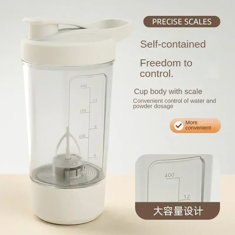 Immagine 5: Bottiglia elettrica portatile per shaker per proteine Frullatore ricaricabile USB Tazze miscelatrici multiuso da 450 ml per allenamento fitness