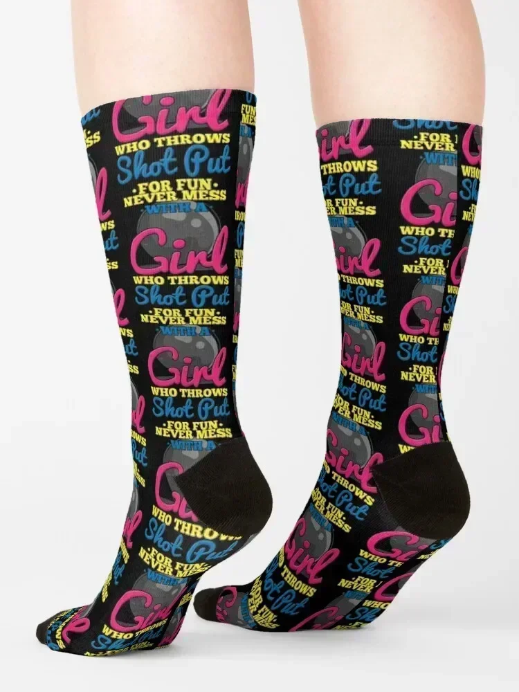 Girls Shot T-ShirtTrack and Field Girl Shot put Thrower Sports Socks luxe Stockings Children's Boy Socks Women's