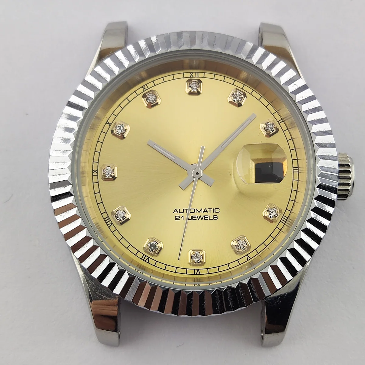 40.5มม.Miyota8215กรณี Nh35เคสโลโก้ที่กำหนดเอง Dial Miyota 8215การเคลื่อนไหว Watchial สแตนเลสนาฬิกาอุปกรณ์เสริม