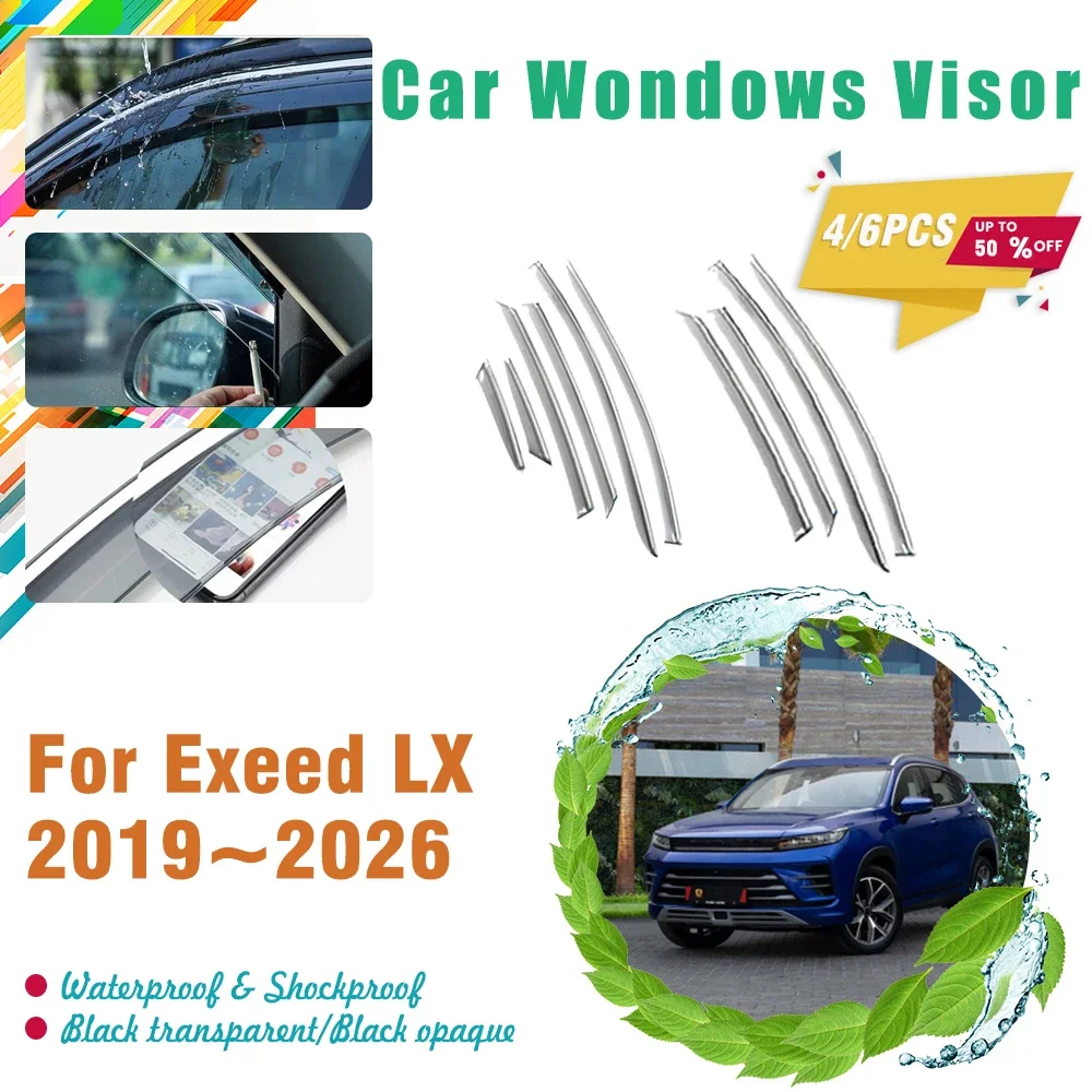 

Car Rain Guards For Xtrim Exeed LX 2019 2020 2021 2022 2023 2024 2025 2026 Sun Rain Window Visor Weathershields Auto Accessories