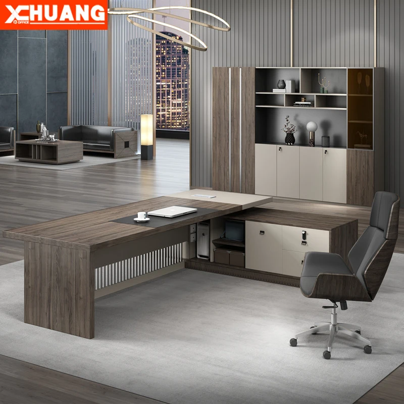 New , Company Office , CEO , Simple And Chair Set, General Manager Executive Desk, Modern Furniture
