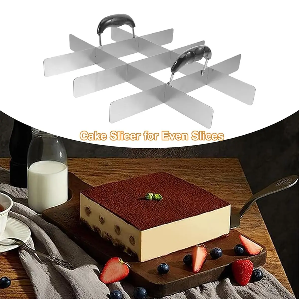 Cake Cutter Slicer, Ergonomic Handle, Multi-Purpose Use for Baking Events and Parties
