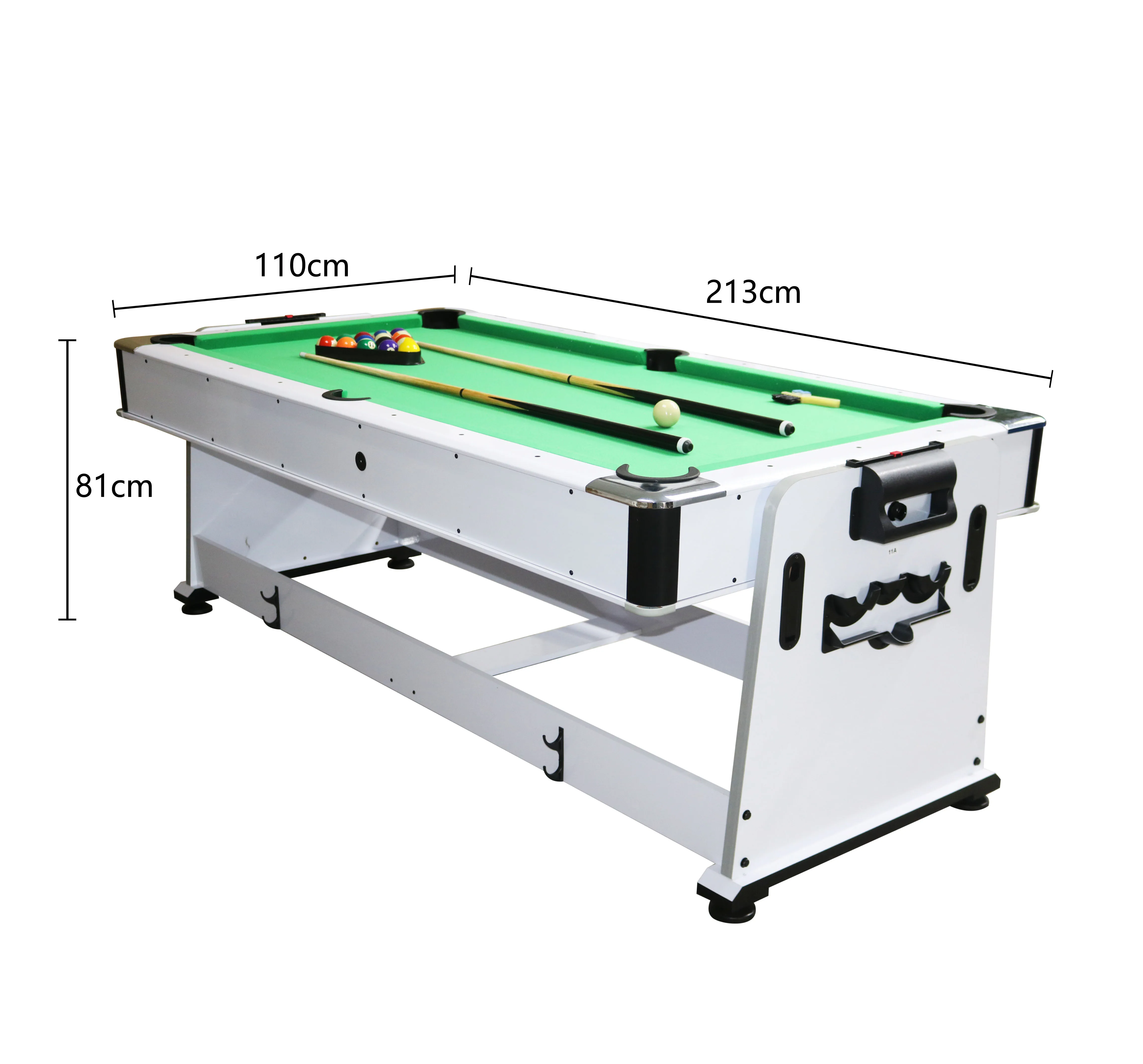 

7ft 4-in-1 Multi-Functional Game Table with Accessories White Body With Green Cloth