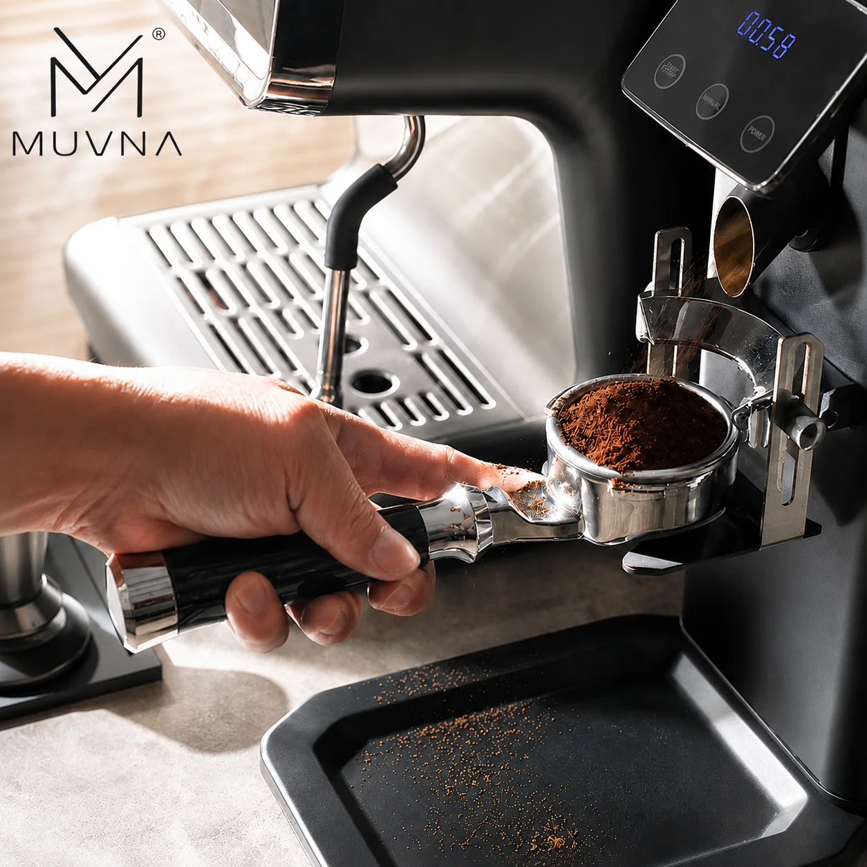 MUVNA Espresso Bottomless Port - огляд і ціна Naked Portafilter Bottomless