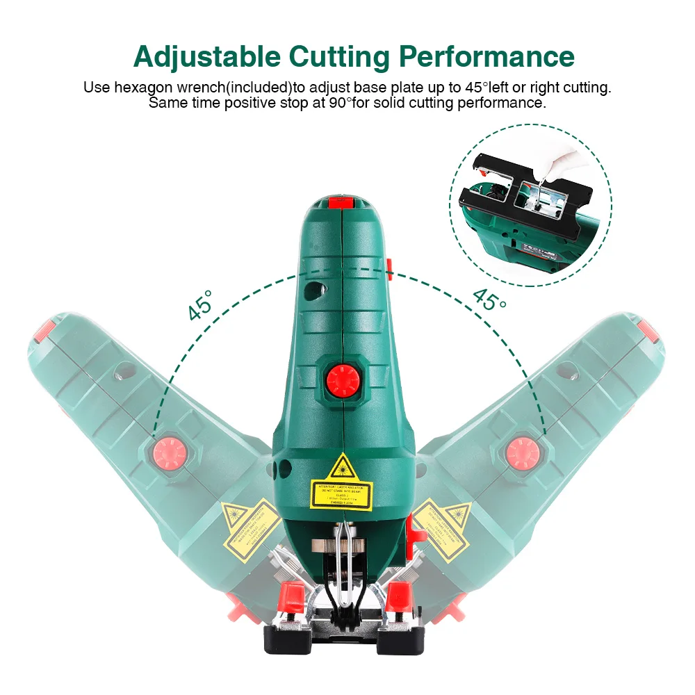 POSENPRO 800W JIG SAW Electric Circular Saw,Multi-Functional Woodworking/Steelworking Handheld Saw with Bevel Cutting Capability