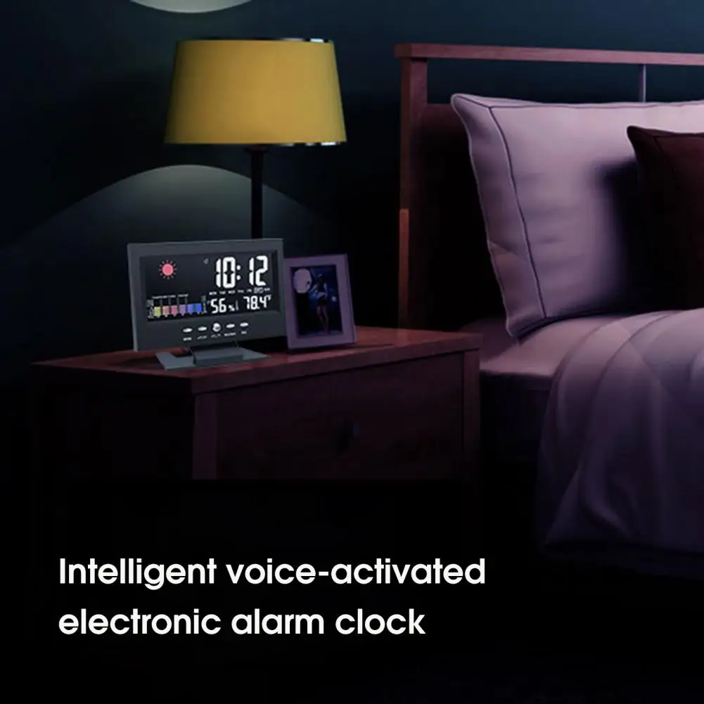 Wake Up Clock LED Color Screen Clear Screen Digital Clock Weather Forecast Wide Application Smart Alarm Clock for Students
