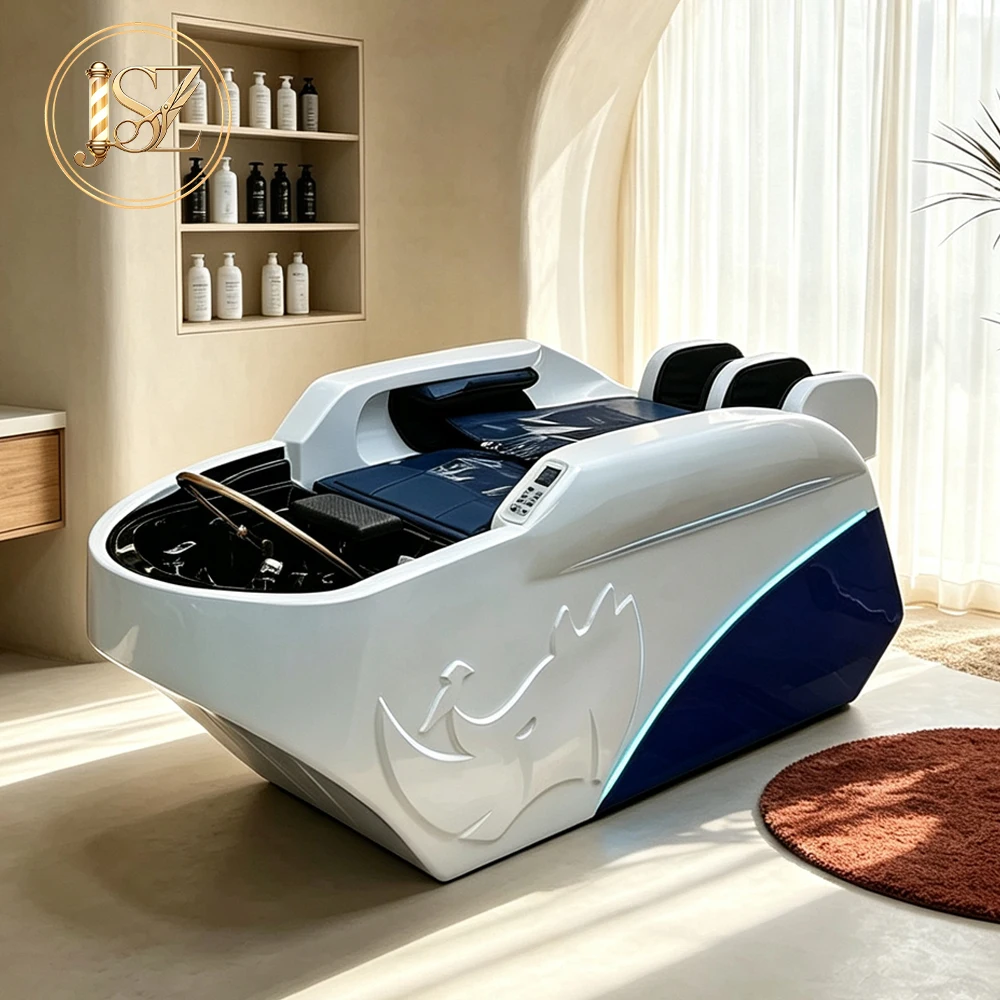 Commercial Grade Electric Shampoo Bed With Foot Airbag Massage LED Ambient Light Intelligent Central Control