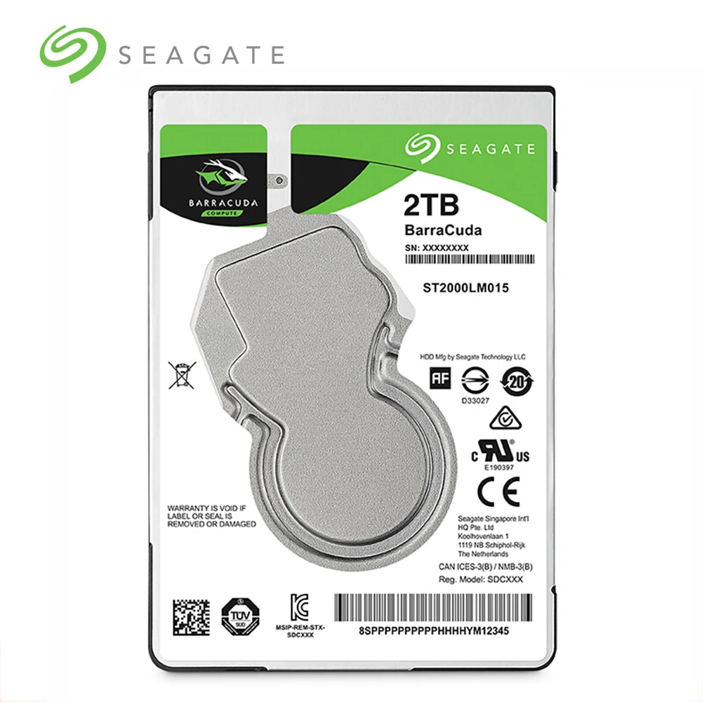 

Механический жесткий диск Seagate 2.5" SATA2 для ноутбуков, 2 ТБ, 5400 об/мин, подходит для хранения офисных данных и игр.