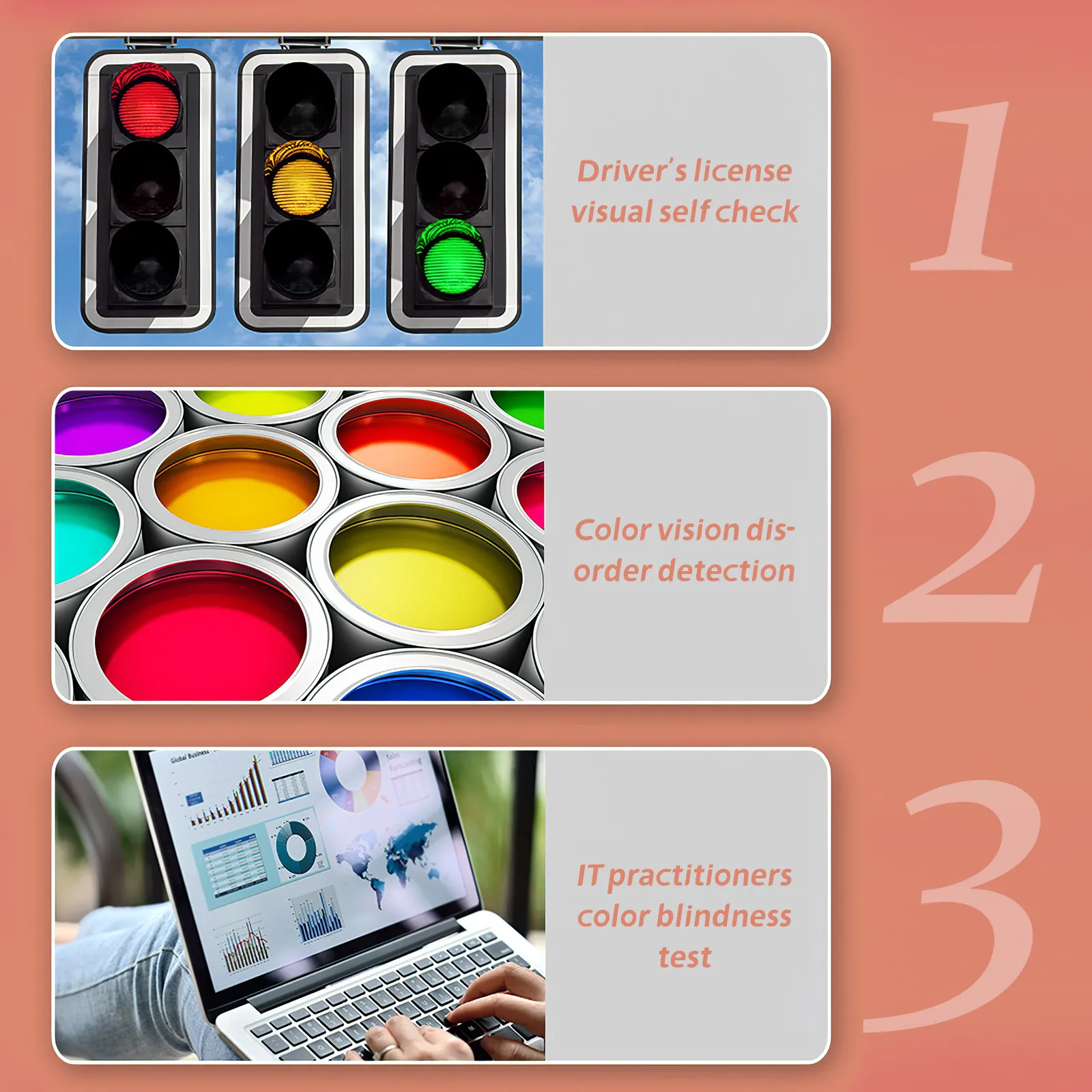 Testing Card Hardcover Vision Book English Version for Drivers Early Detection Color Deficiency Test Chart Visual