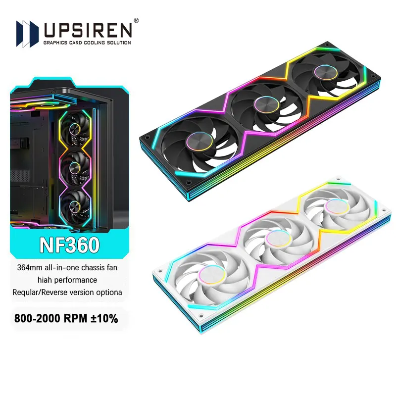 UPSIREN NF360 360mm all-in-one chassis fan Motherboard lighting synchronization/PWM Case fans Reqular/Reverse version optiona