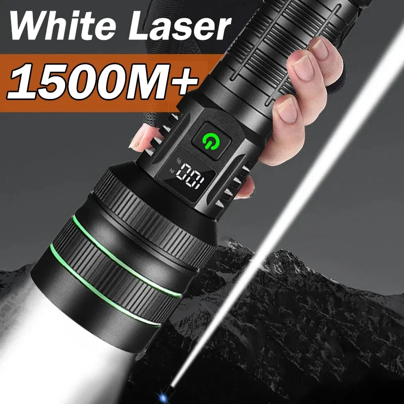 Most Powerful LED Flashlight 1500M Super Long Range Tactical Torch Light High Power Flashlight Long Shot Hand Lamp For Camping