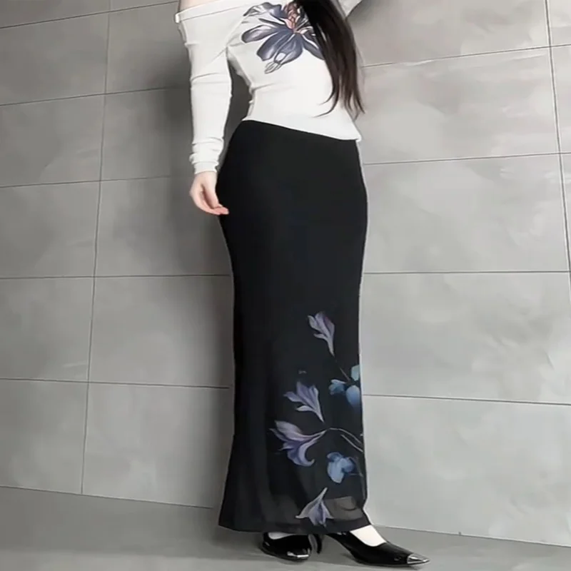 

Новая женская летняя юбка-русалка Ele Iris с цветочным принтом, облегающая, универсальная, для отпуска