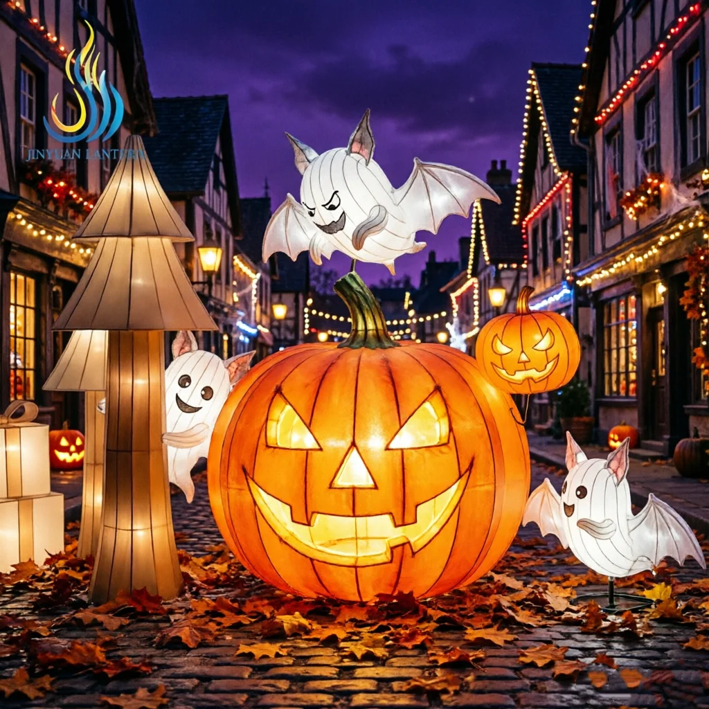 Giant Interactive Halloween Pumpkin Carriage Festival Lantern for Holiday Photo Booth Decoration Please Inquire Before Ordering