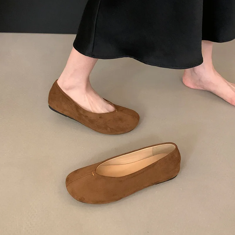 Modische Damen-Ballerinas, flache Schuhe, lässige, flache Damenschuhe, runde Zehen, weiche Damenschuhe. – Detail 18