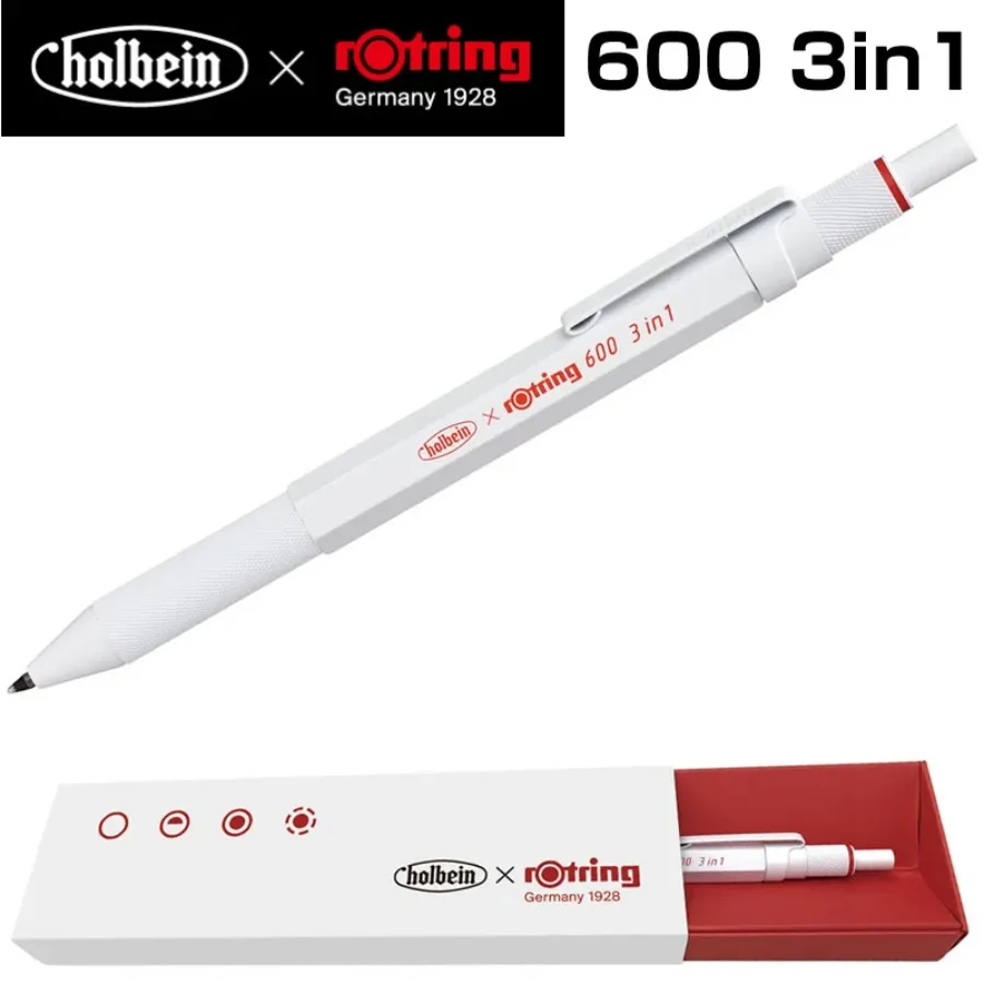 For ROTRING Japanese 600 Copper Barrel 2+1 Multi-Function Pen - Mechanical Pencil & Ballpoint Pen Combo