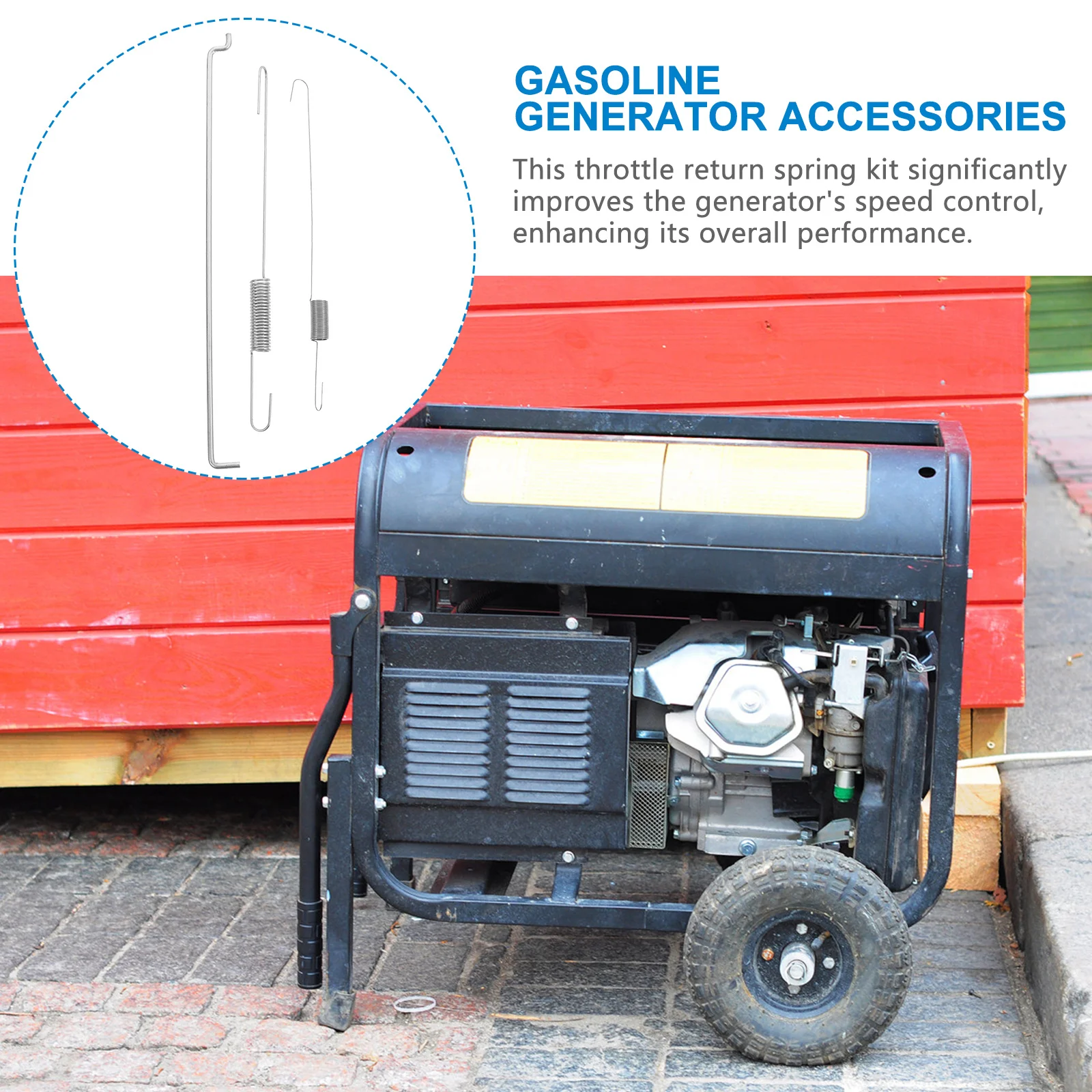 

2Sets Engine Throttle Spring and Linkage Kit for Generators Wear Resistant Steel Precision Speed Control Reduced Noise Level