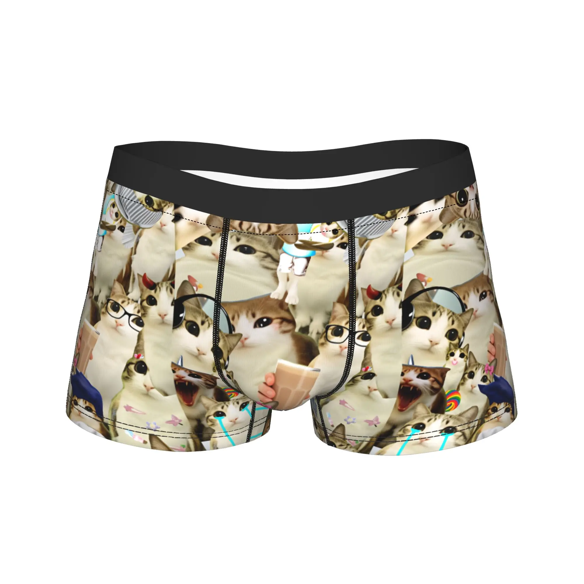 

Meowl Cat Owl Cute Cartoon Cats Collection Boxer Brief Underwear Male Comfortable Boxershorts Pattern Large Size Underpants