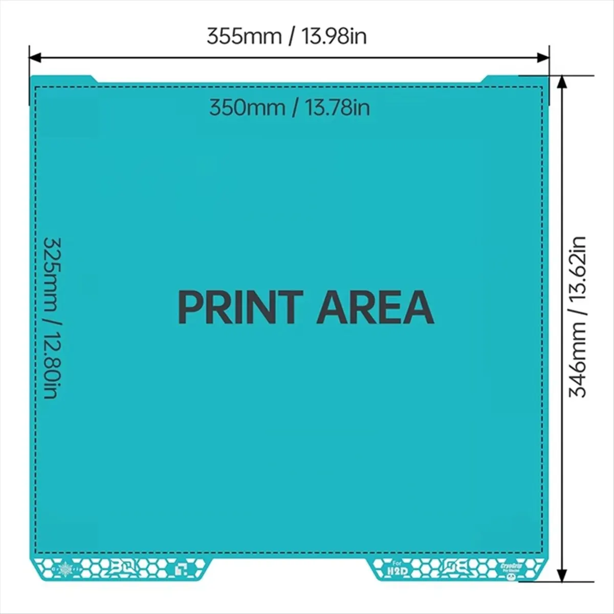 Welcome Deal-2PCS Panda Build Plate CryoGrip Pro Glacier Sheet 350x325mm Double-Side Heatbed for H2D 3D Printer