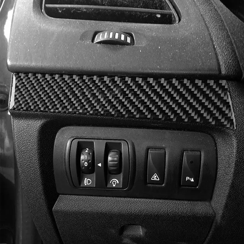 For Renault Fluence Megane 3 RS 2009 2010 2011 2012 2013 2014 2015 2pcs Carbon Fiber Car Passenger Dashboard Panel Stickers Trim