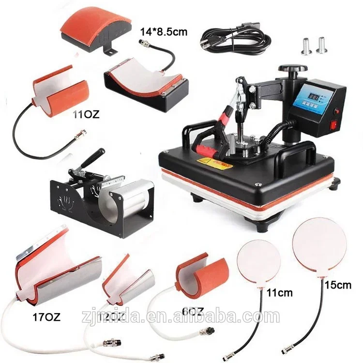 Super Value Factory StoreCheapest Sublimation Machine 8 in 1 Combo Heat Transfer Print T Shirt Mug Plate Base Hat Jigsaw PuzzleC