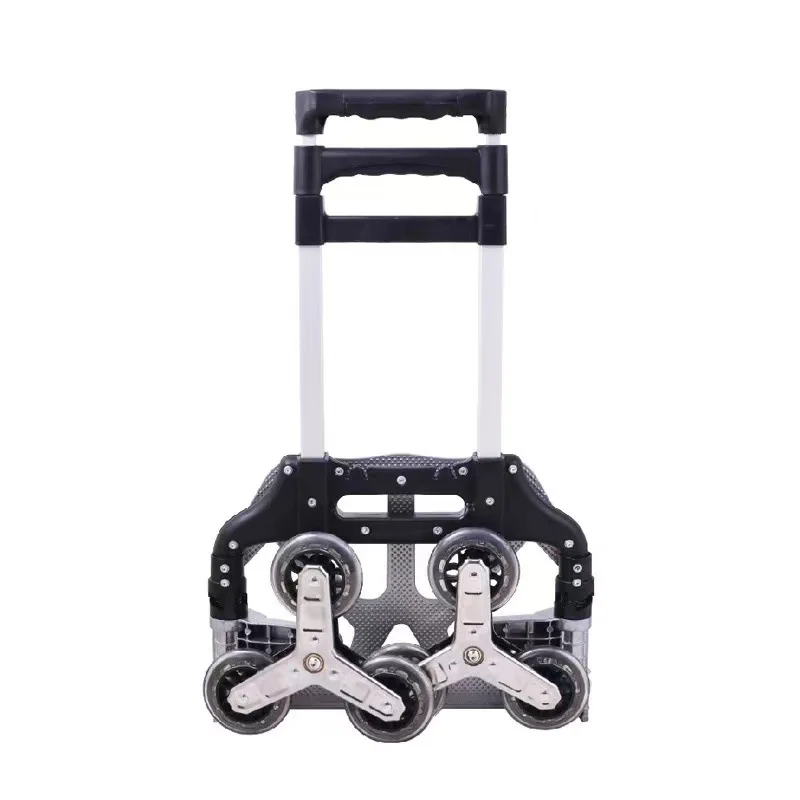

Folding stairs climbing hand pull portable aluminum alloy luggage cart hand push trailer shopping cart