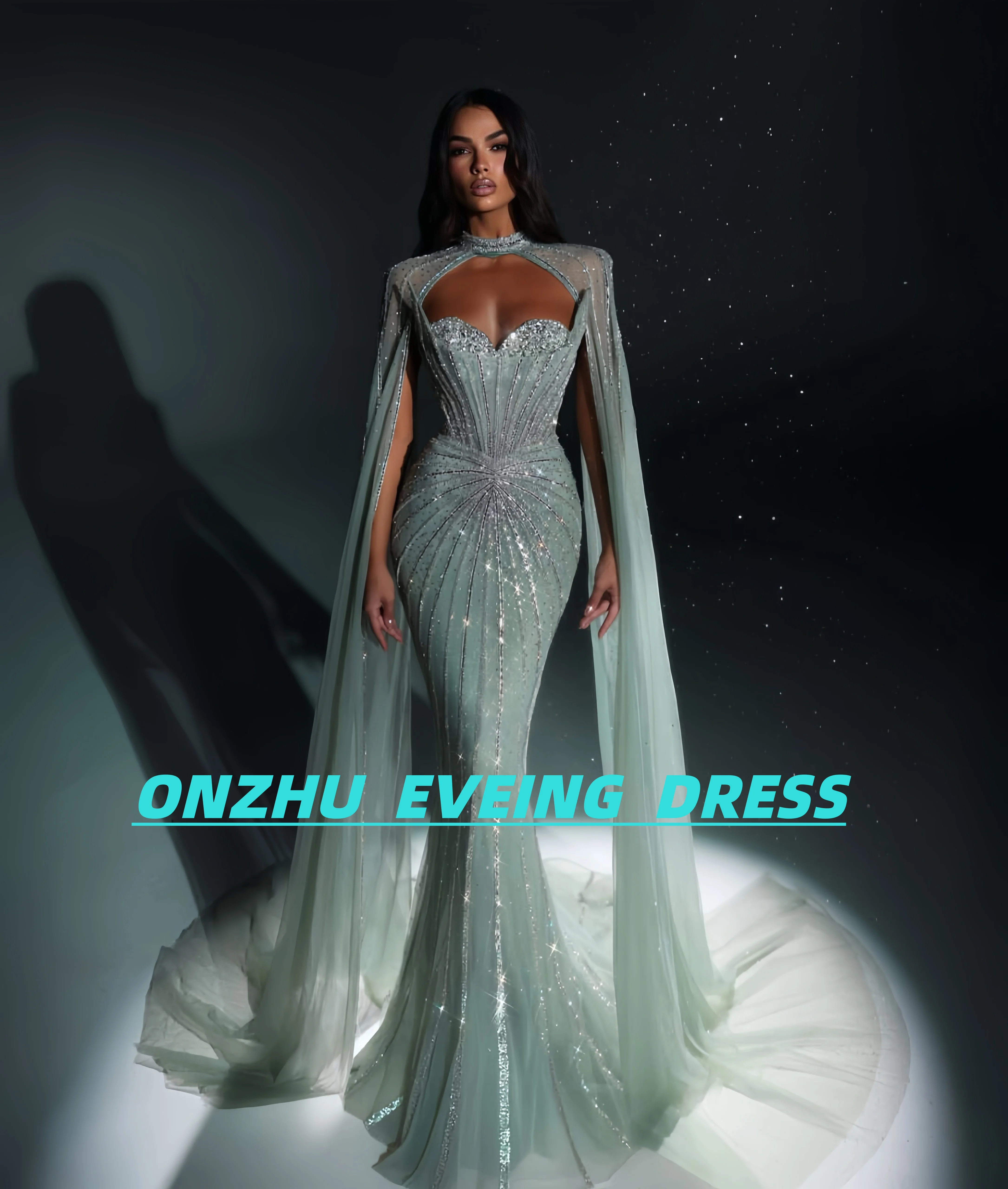 

Customized Sweet collar sleeveless shawl Mermaid elegant women evening dress dresses for special occasions Party dress
