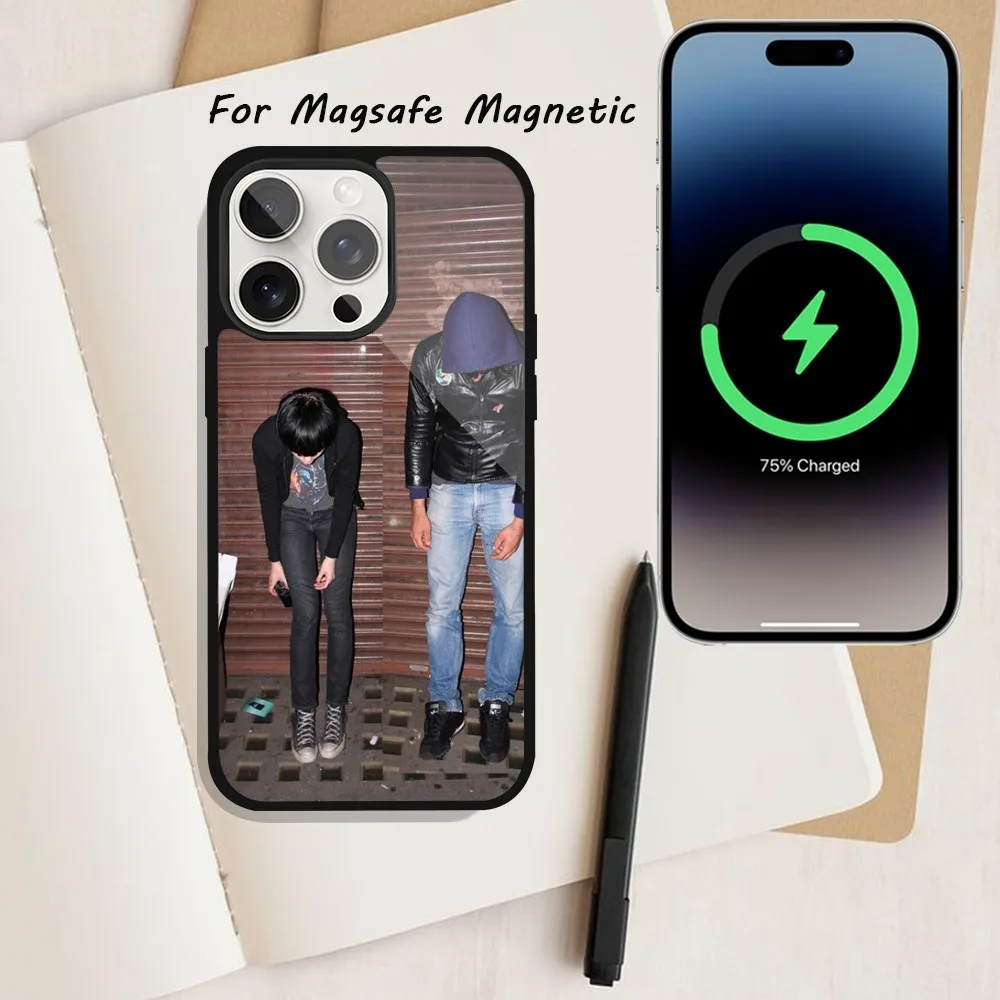 Band C-Crystal C-Castles Phone Case  For iPhone 15 12 13 14 11 Pro Plus Max Magsafe Magnetic Wireless Charging shell