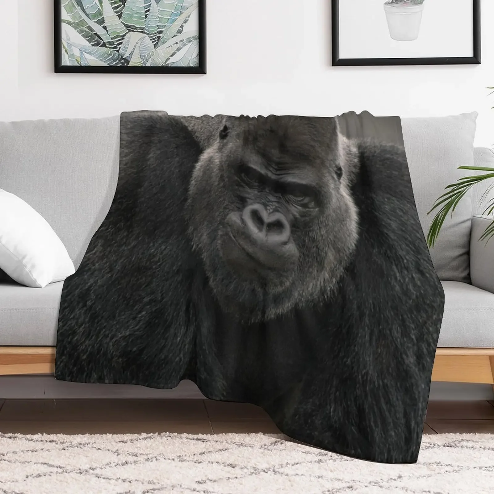 Oumbi The Silverback Gorilla's Smirk Throw Blanket valentine gift ideas Moving Thin Soft Beds Blankets