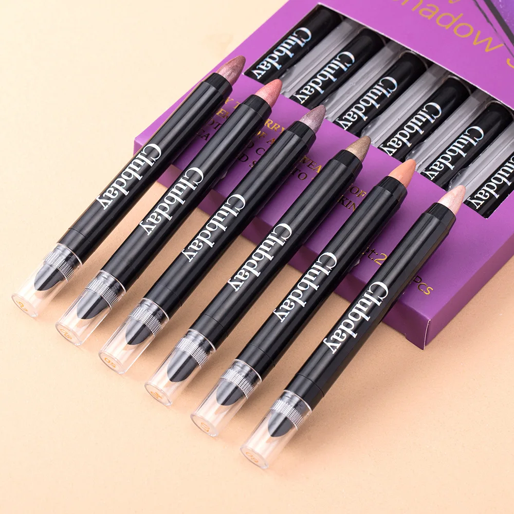 オールインワンアイメイクキット 6色アイシャドウスティック パールアイシャドウ ハイライター 防水 ヴィーガン処方 韓国メイクアップパレット