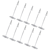 10pcs Card Holder Stand With Crocodile Clip Flexible Wire Cable Desktop Organizer For Notes Photos Memo Stainless Steel Base