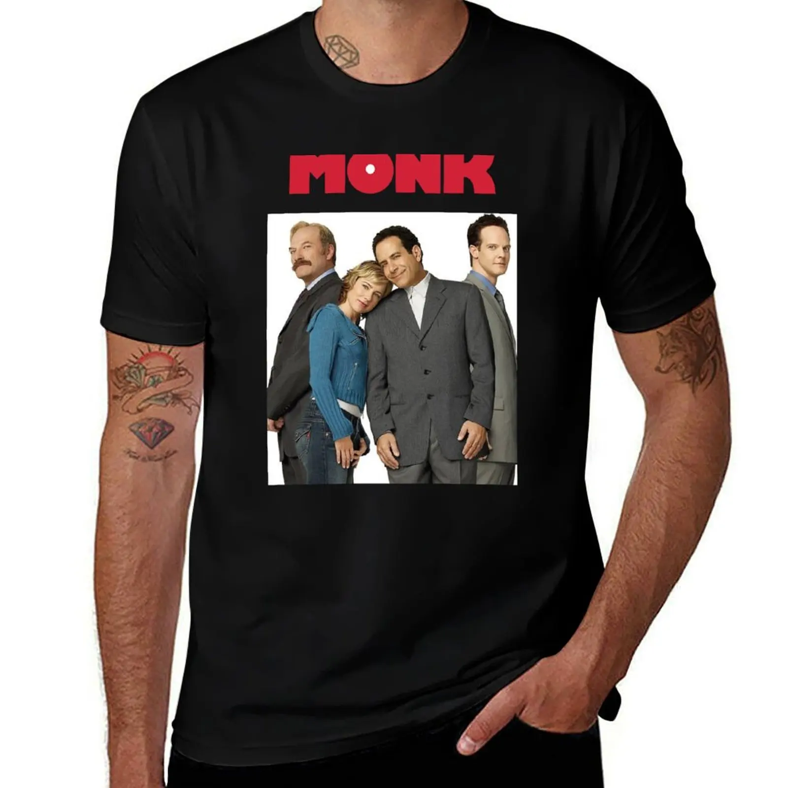 

Adrian Monk Natalie Teeger leland stottlemeyer Randy Disher T-Shirt cotton tshirt 100% man graphic t shirt T-Shirt