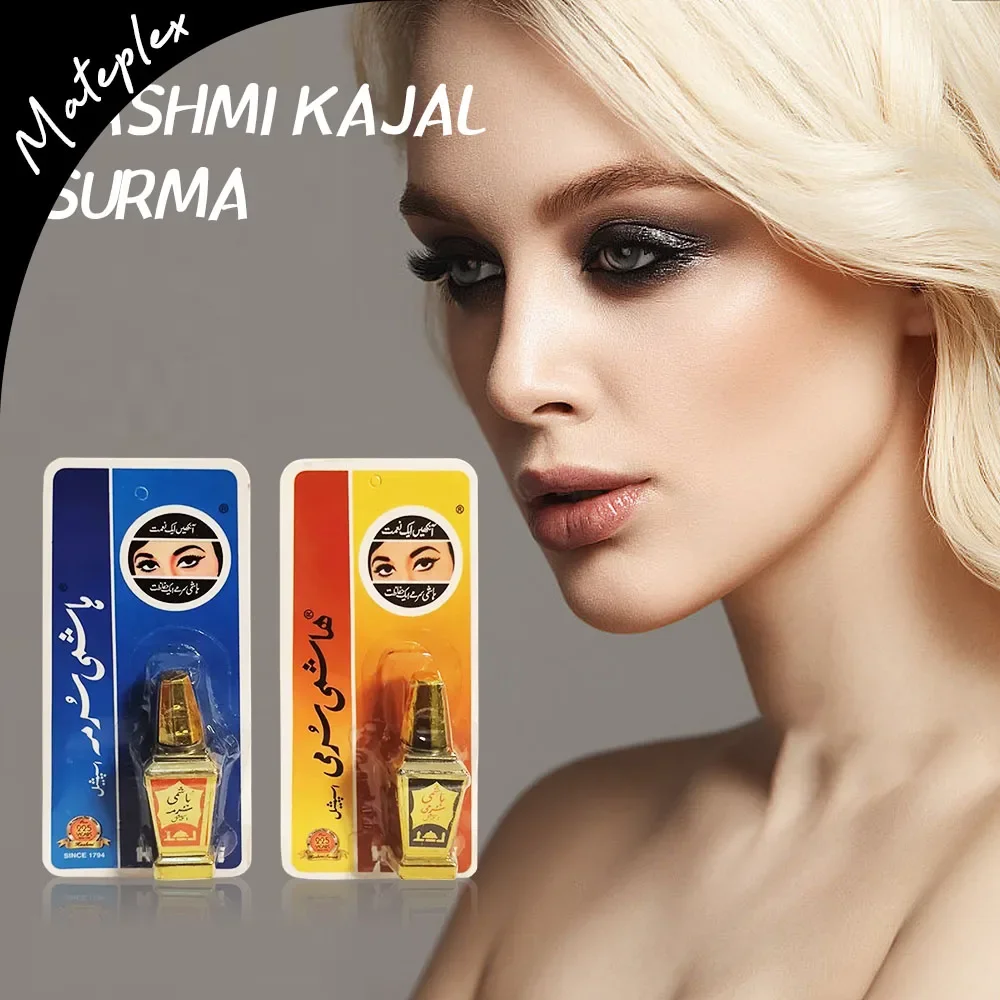 Новый оригинальный качественный флакон с подводкой для глаз Hashmi Kajal Surmi Natural Surma, черный, серый, Kajal Kohl