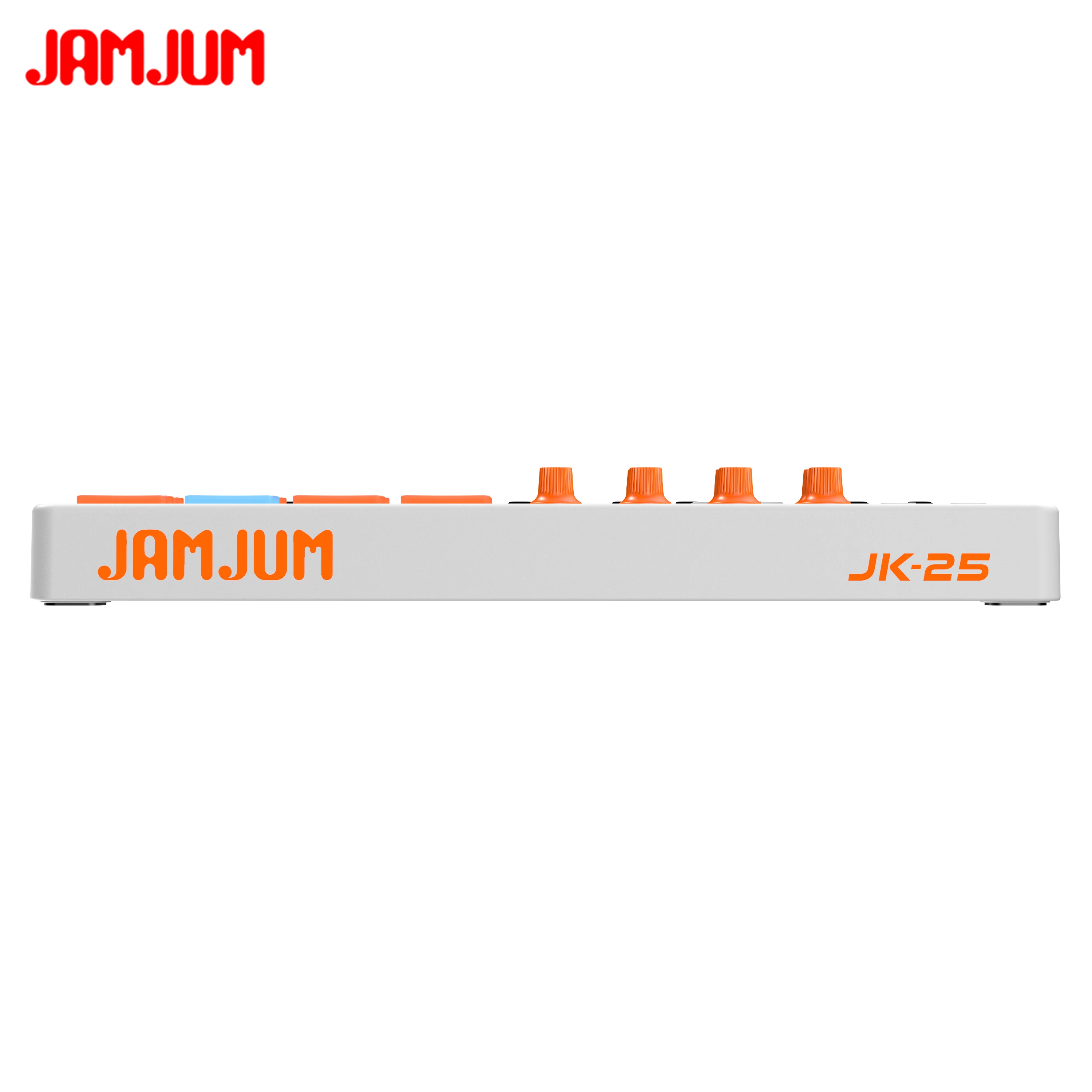 JAMJUM 25 KEY Midi Keyboard with A Wireless Midi Receiver Customized 8 RGB Backlit Pad Compact Portable Rechargeable Battery
