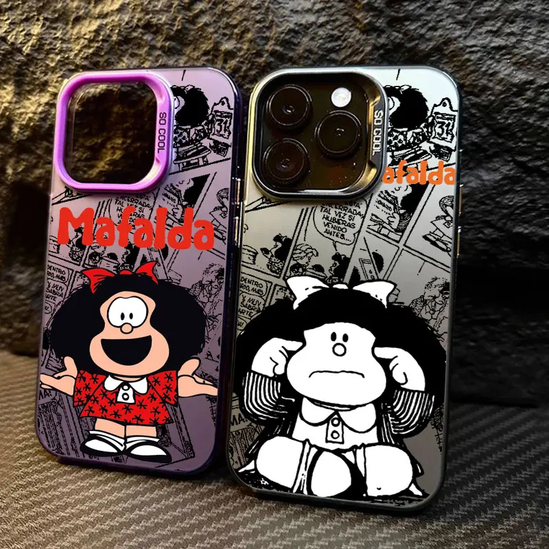 

Disneys Mafalda Comics Coque For Apple iPhone 17 Air 16e 16 14 15 13 11 Pro Max Plus 12 17 Pro Shockproof Case Soft Phone Cover