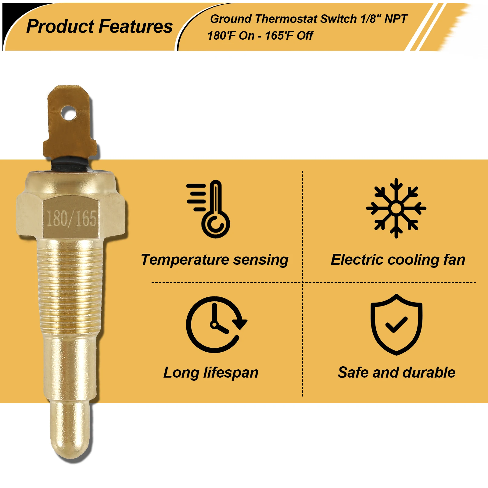 Universal Engine Cooling Fan Thermostat Switch 1/8\