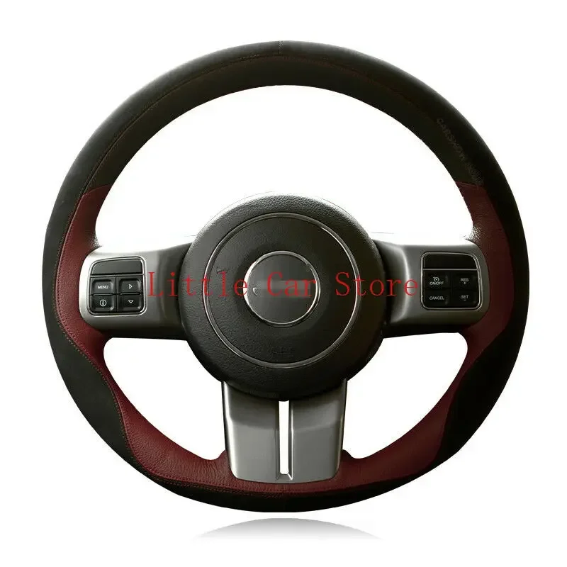 

Для Jeep Compass 13-2015 DIY ручной работы чехол на руль автомобиля верхние кожаные автомобильные аксессуары