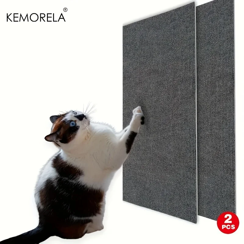 KEMORELA 2 Stück Katzenkratzmatten, selbstklebende Ersatz-Katzenkratzmatten, Katzenwand-Möbelschutz, verschleißfeste Katzenmatte