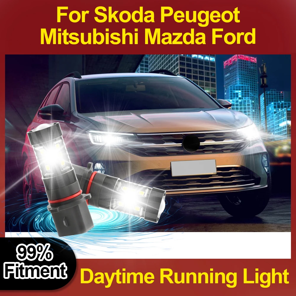 

3400LM Super Bright P13W LED Daytime Running Light 12V Canbus No Error 6000K CSP Chip For Skoda Peugeot Mitsubishi Mazda Ford