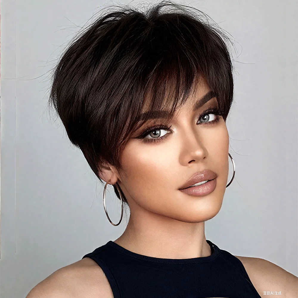 

Короткий парик Боб из человеческих волос 613, светлый цвет, парик кефали с челкой, многослойный волнистый парик с стрижкой пикси, машинное производство, парики для чернокожих женщин