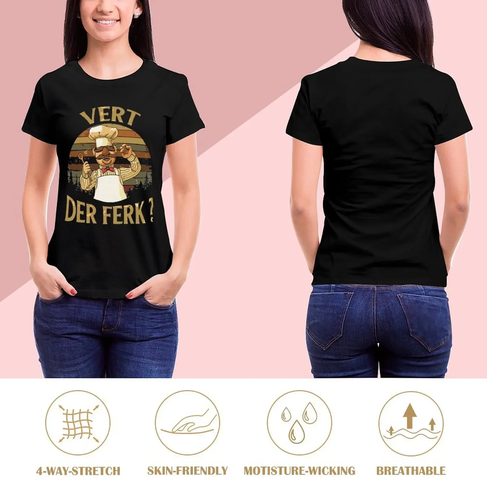 Vert Der Ferk cook Swedish Chef T-Shirt quick drying Aesthetic clothing Short sleeve tee black t-shirts for Women