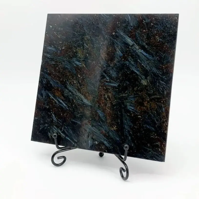 a set of Natural Blue Flash Garnet Astrophyllite Slab Crystal Slice Gemstones Healing Reiki Mineral Gemstones Healing Home Decor
