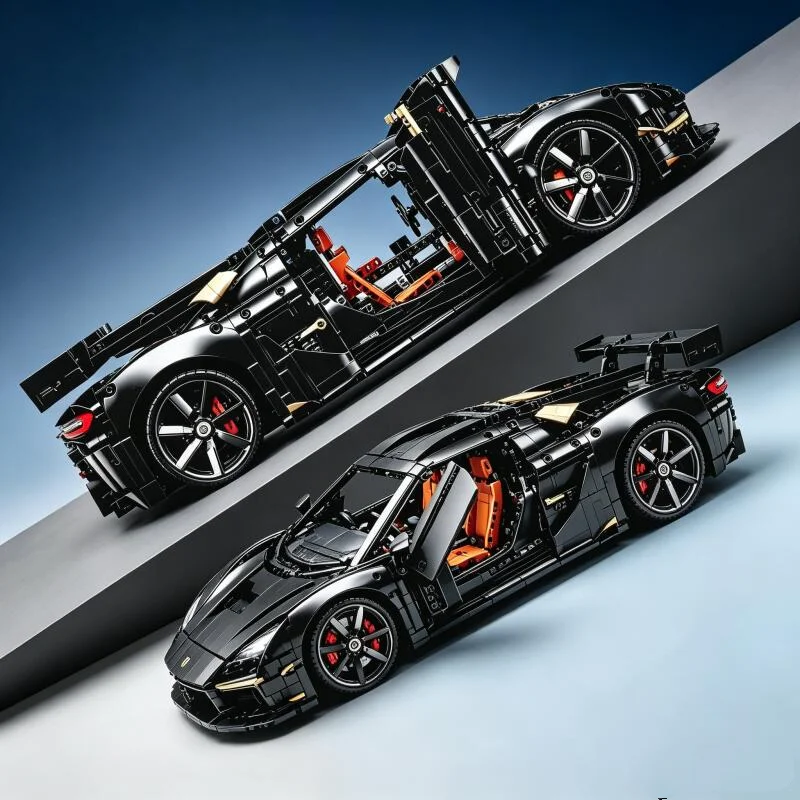 Image of Neues Produkt, heiß begehrt: 4104-teiliger High-Tech-Rennwagen, Megacar, Supercar, Baustein-Set, Geburtstagsparty-Dekoration, Geschenke