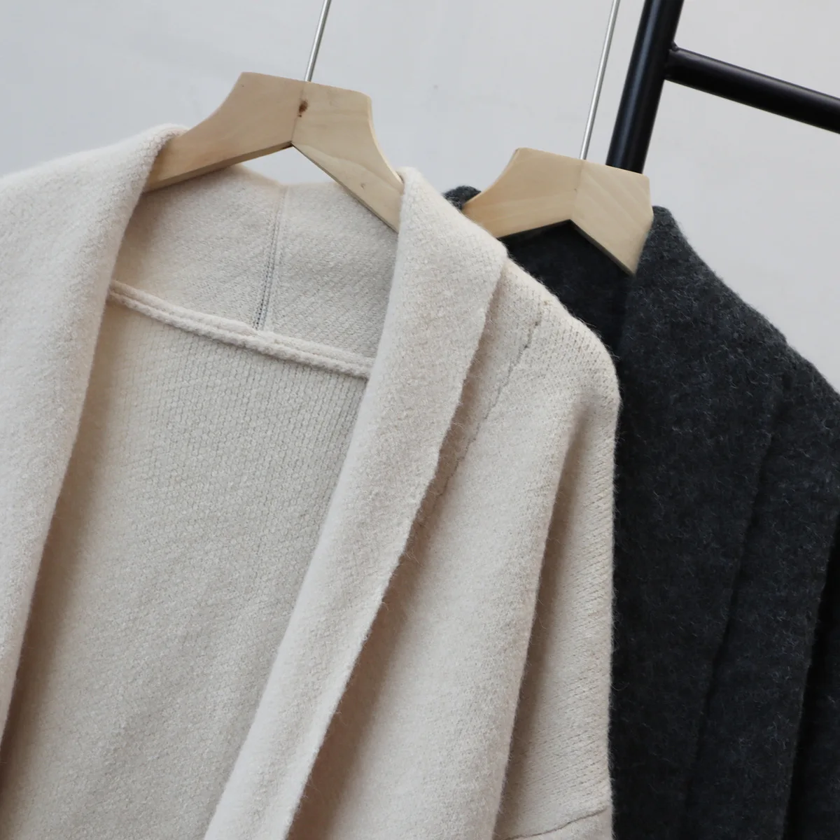 Mid Length Coats Cardigan Women Sweaters Full Sleeve Jumpers Y2k Streetwear Elegant Splice Knit Lace Up Open Stith Autumn Winter